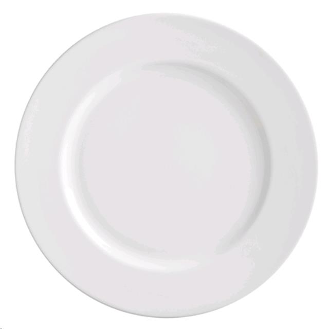 Rental store for white rim dinner plate in Portland Oregon