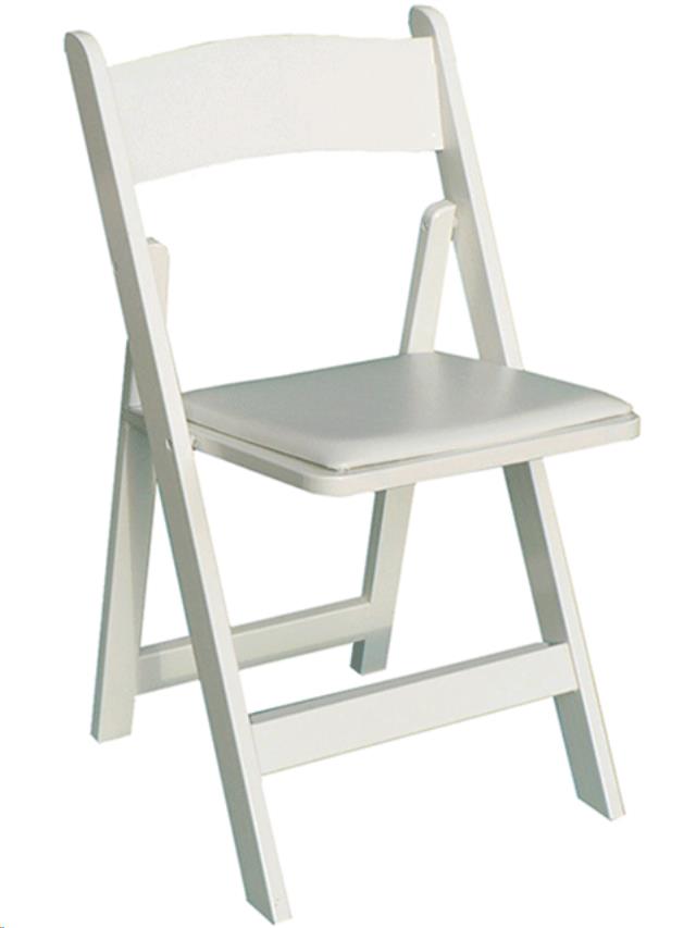 Rental store for white resin folding chair in Portland Oregon