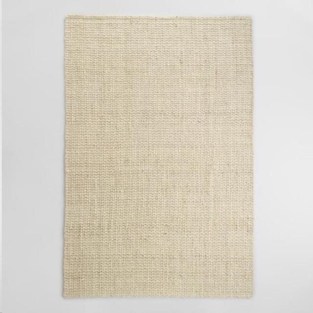 Rental store for white bleached jute area rug in Portland Oregon