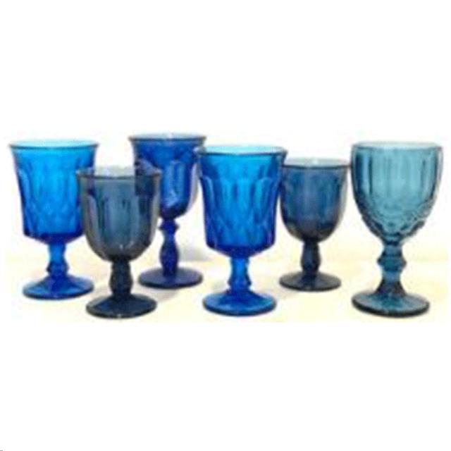Rental store for vintage blue goblet in Portland Oregon
