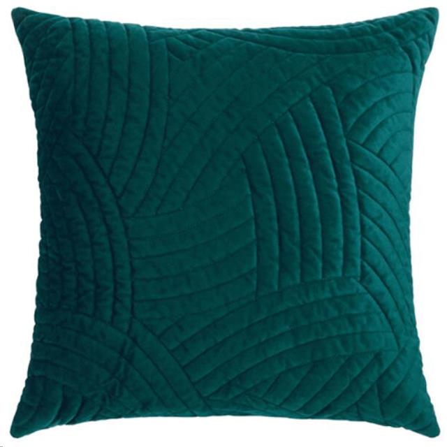 Rental store for teal quilted velvet pillow in Portland Oregon