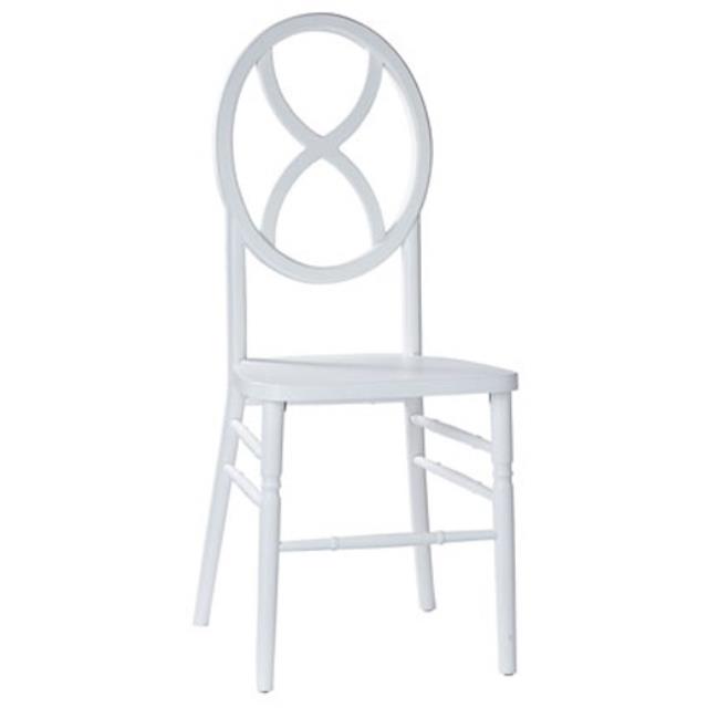 Rental store for white sandglass chair in Portland Oregon