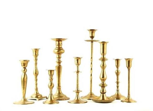 Rental store for gold candlestick assorted in Portland Oregon