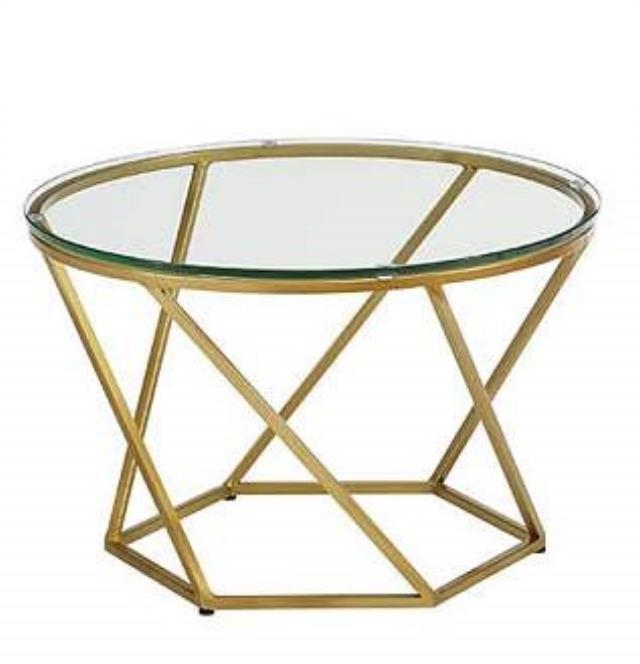 Rental store for gold geo side table in Portland Oregon