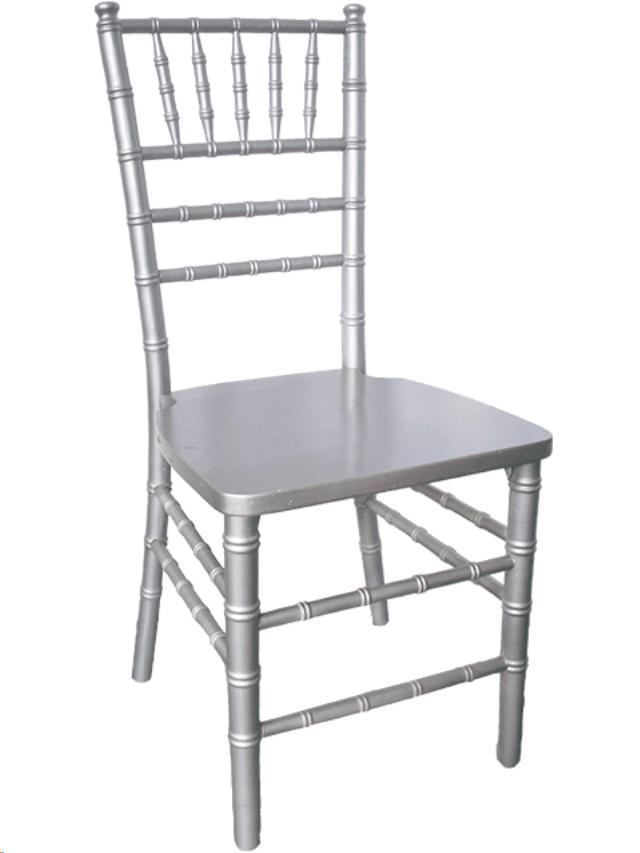 Rental store for silver resin chiavari chair in Portland Oregon