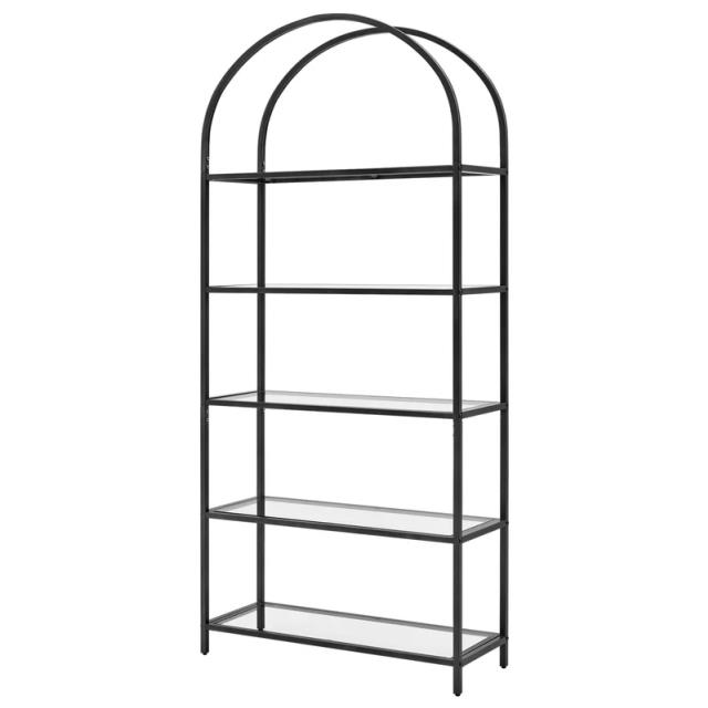Where to find black glass etagere shelves in Portland