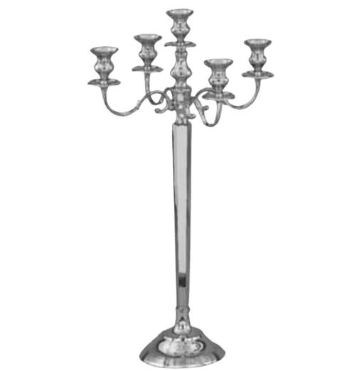 Rental store for silver 5 branch candelabra 31 inch in Portland Oregon