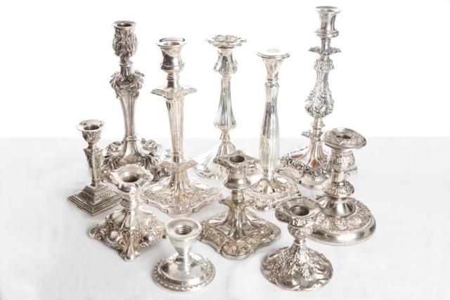 Rental store for silver candlestick assorted in Portland Oregon