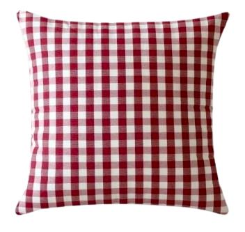 Rental store for red and white gingham pillow in Portland Oregon