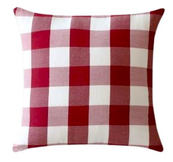 Rental store for red and white check pillow in Portland Oregon