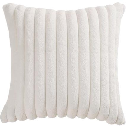 Rental store for white stripe fluff pillow in Portland Oregon