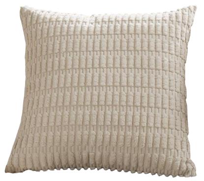 Rental store for cream plush stripe pillow in Portland Oregon