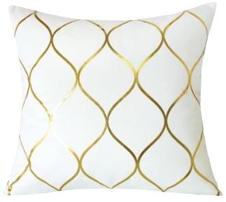 Rental store for white and gold geo pillow in Portland Oregon