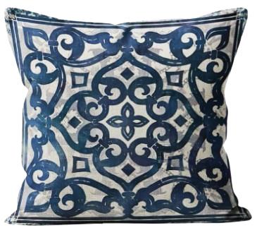 Rental store for blue and white nordic pillow in Portland Oregon