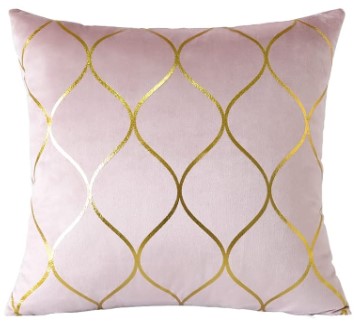 Rental store for pink and gold geo pillow in Portland Oregon