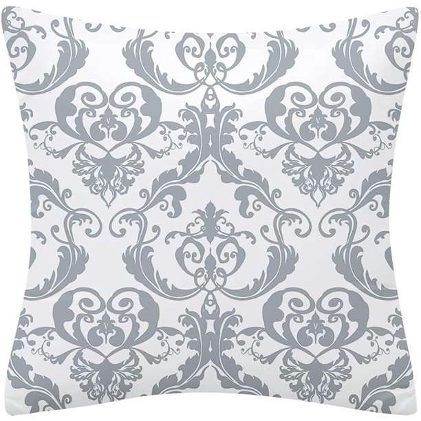 Rental store for grey damask pillow in Portland Oregon