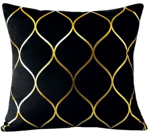 Rental store for black and gold geo pillow in Portland Oregon