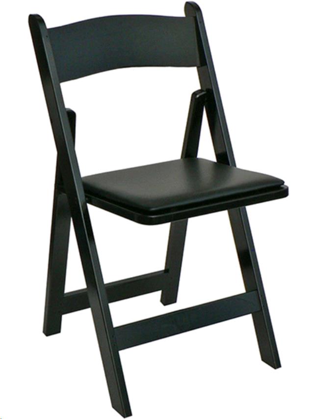 Rental store for black resin folding chair in Portland Oregon