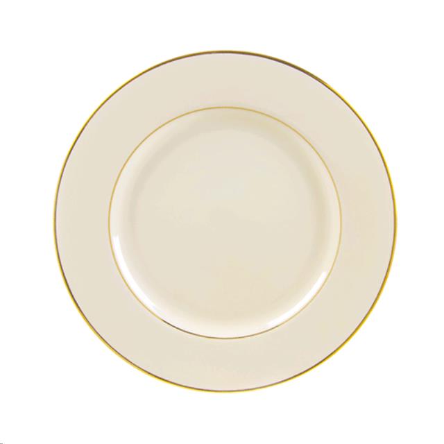 Rental store for ivory gold luncheon plate in Portland Oregon