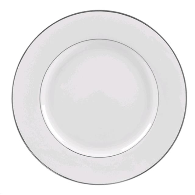 Rental store for white silver dinner plate in Portland Oregon