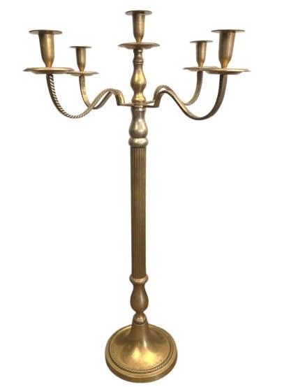 Rental store for GOLD 5 BRANCH CANDELABRA 34 in Portland OR